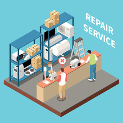 Repair Service Isometric Background