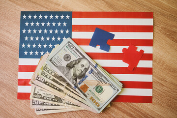 american flag and symbol of ballot, Democrats or Republicans? United States House of...