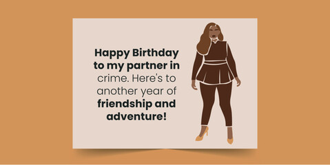 Happy Birthday to my partner in crime, Birthday Card for African Women
