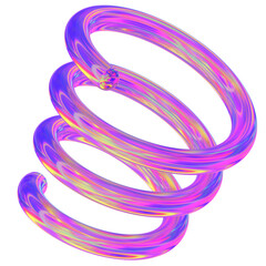 Spiral isolated with colorful hologram chameleon color gradient