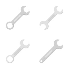 Set of Spanner isolated on white background