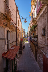 Picturesque random street in Catania, Sicily, Italy
