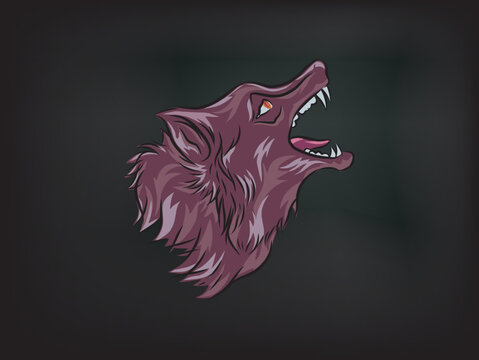 roaring wolf head vector illustrations