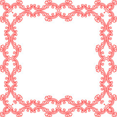 Traditional Chinese tracery red retro pattern decoration square frame