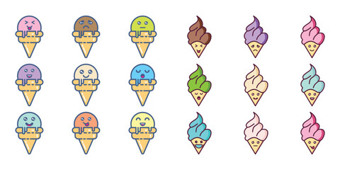 collection of ice cream icons, ice cream vector logo