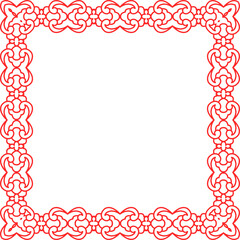 Traditional Chinese tracery red retro pattern decoration square frame