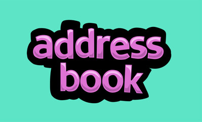 ADDRESS BOOK writing vector design on a blue background
