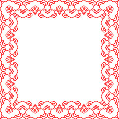 Traditional Chinese tracery red retro pattern decoration square frame