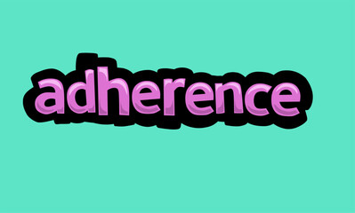 ADHERENCE writing vector design on a blue background