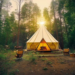 glamping. luxury glamorous camping. glamping in the beautiful countryside © Aquir