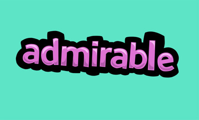 ADMIRABLE writing vector design on a blue background