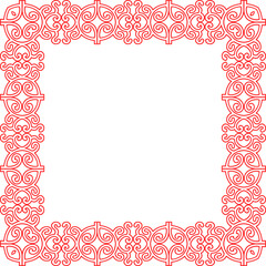 Traditional Chinese tracery red retro pattern decoration square frame