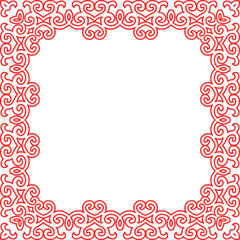 Traditional Chinese tracery red retro pattern decoration square frame