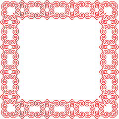 Traditional Chinese tracery red retro pattern decoration square frame
