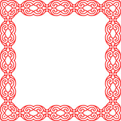 Traditional Chinese tracery red retro pattern decoration square frame