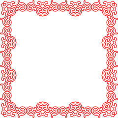 Traditional Chinese tracery red retro pattern decoration square frame