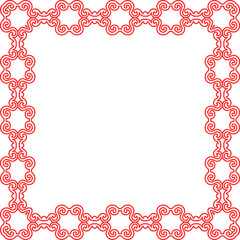 Traditional Chinese tracery red retro pattern decoration square frame