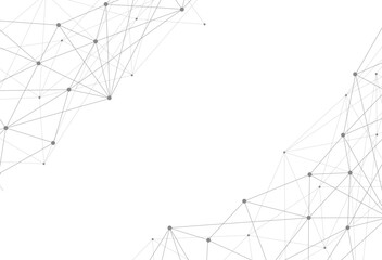 Abstract technology lines and dots connection background. Geometric design. Vector illustration