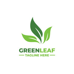 Leaf simple flat logo vector