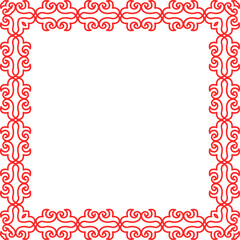 Traditional Chinese tracery red retro pattern decoration square frame