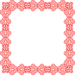 Traditional Chinese tracery red retro pattern decoration square frame