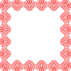 Traditional Chinese tracery red retro pattern decoration square frame