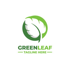 Obraz premium Leaf simple flat logo vector