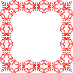 Traditional Chinese tracery red retro pattern decoration square frame