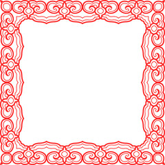 Traditional Chinese tracery red retro pattern decoration square frame