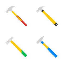 Set of Hammer isolated on white background