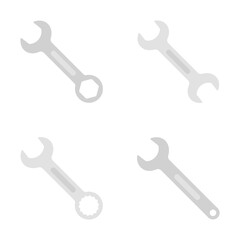 Set of Spanner isolated on white background