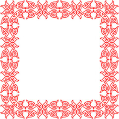 Traditional Chinese tracery red retro pattern decoration square frame
