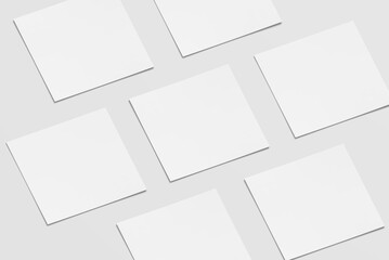 Blank square business card mockups