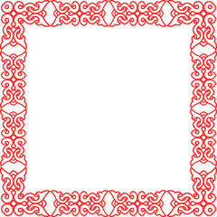 Traditional Chinese tracery red retro pattern decoration square frame