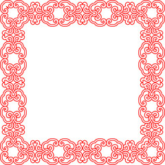 Traditional Chinese tracery red retro pattern decoration square frame