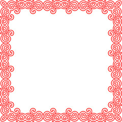 Traditional Chinese tracery red retro pattern decoration square frame