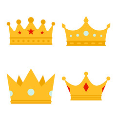 Set of Crown isolated on white background