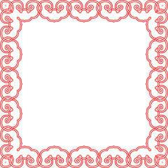 Traditional Chinese tracery red retro pattern decoration square frame