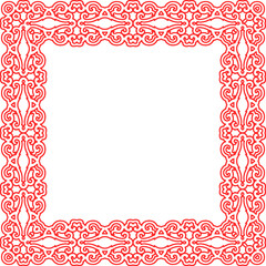 Traditional Chinese tracery red retro pattern decoration square frame