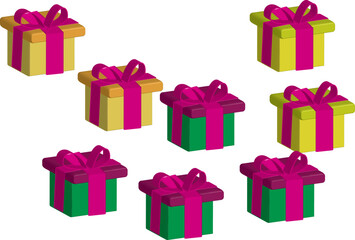 Vector illustration of gift box,