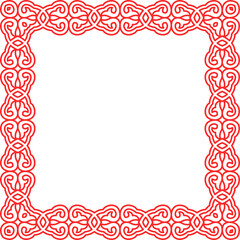 Traditional Chinese tracery red retro pattern decoration square frame
