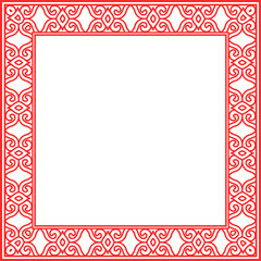 Traditional Chinese tracery red retro pattern decoration square frame