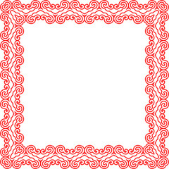 Traditional Chinese tracery red retro pattern decoration square frame