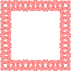 Traditional Chinese tracery red retro pattern decoration square frame