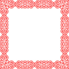 Traditional Chinese tracery red retro pattern decoration square frame
