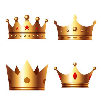 Set of Crown isolated on white background