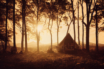 glamping. luxury glamorous camping. glamping in the beautiful countryside © Aquir