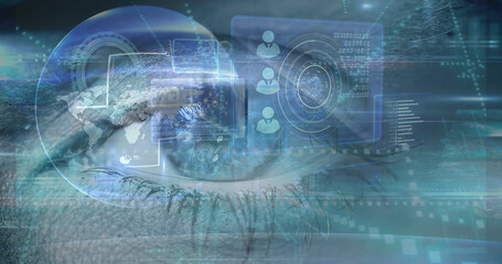 Image of data processing over clock and eye