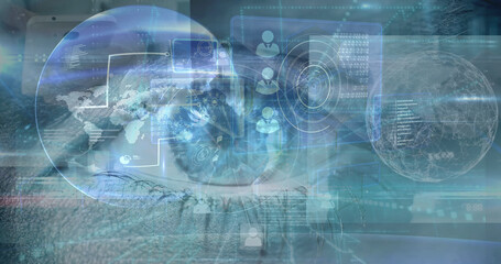 Image of data processing over clock and eye