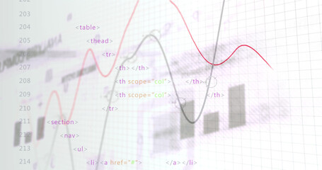 Image of data processing over white background